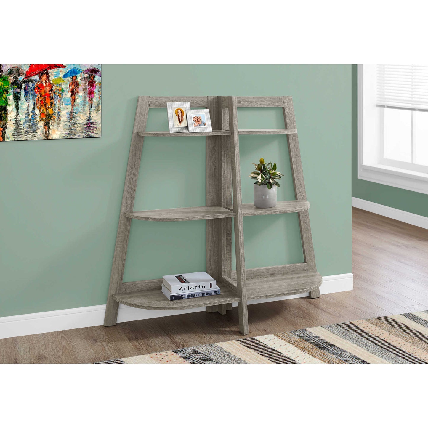 48" BOOKCASE M2427 - White / Dark Taupe / Espresso