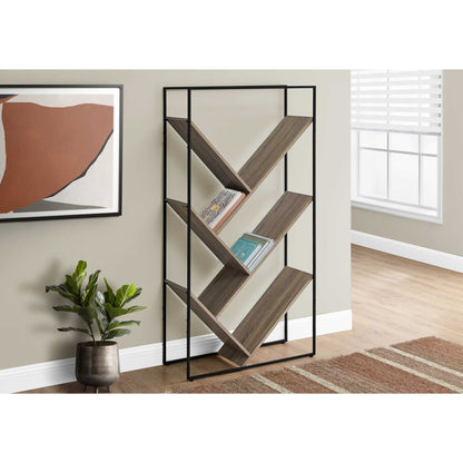 60" BOOKCASE M2202 - Brown Reclaimed / Dark Taupe / Grey