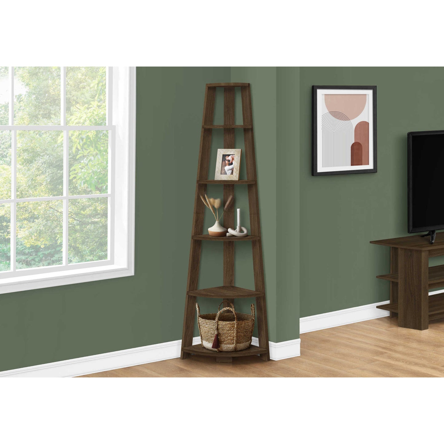 72" BOOKCASE M2751 - Dark Walnut / Brown Oak / Black / Grey / Espresso / Dark Taupe / White / Grey - White / Grey - Black