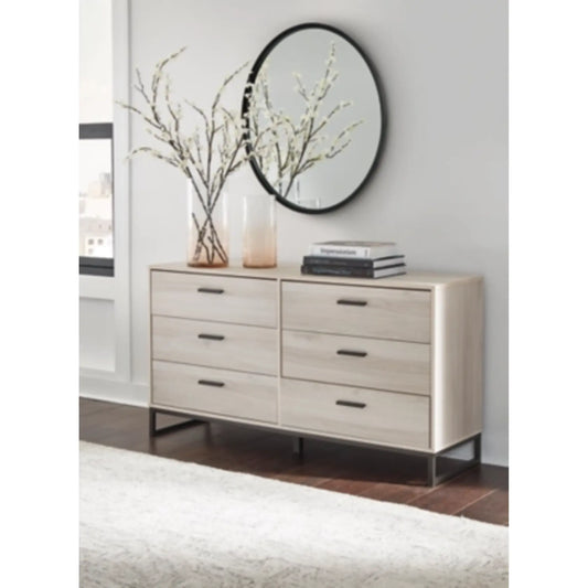 Socalle Six Drawer Dresser -  Light Natural
