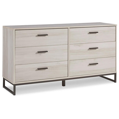 Socalle Six Drawer Dresser -  Light Natural