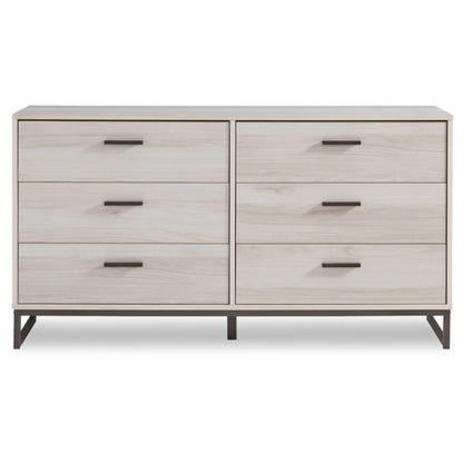Socalle Six Drawer Dresser -  Light Natural