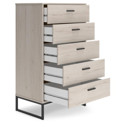 Socalle Five Drawer Chest - Light Natural