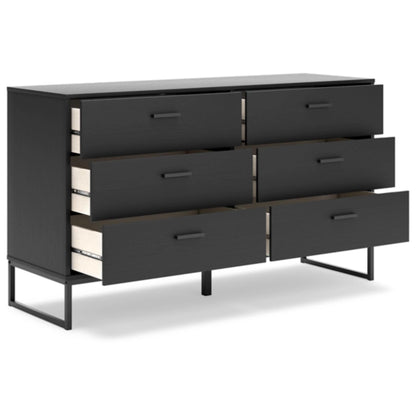Socalle Six Drawer Dresser - Black