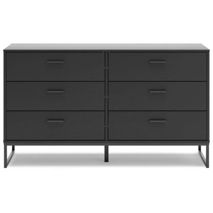Socalle Six Drawer Dresser - Black