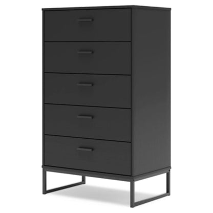 Socalle Five Drawer Chest - Black