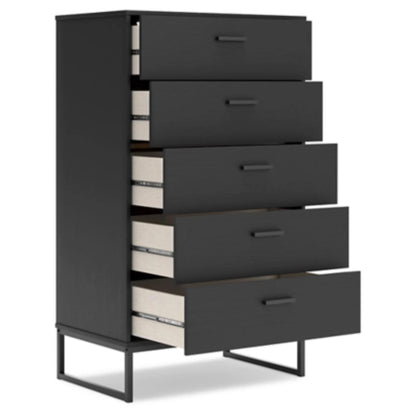 Socalle Five Drawer Chest - Black