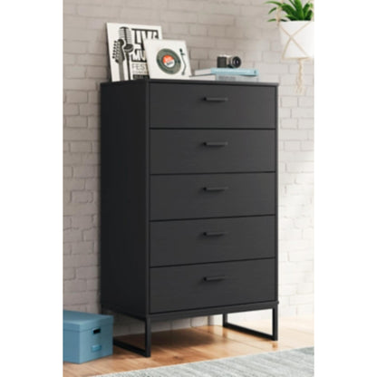 Socalle Five Drawer Chest - Black