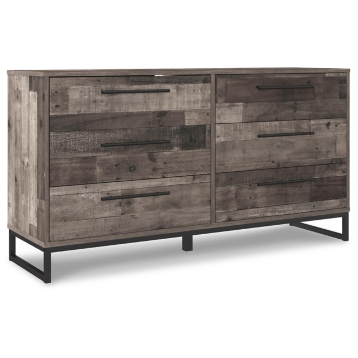 Neilsville Six Drawer Dresser -  Multi Gray / Whitewash