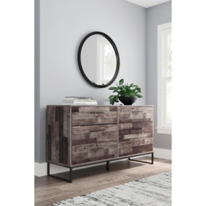 Neilsville Six Drawer Dresser -  Multi Gray / Whitewash
