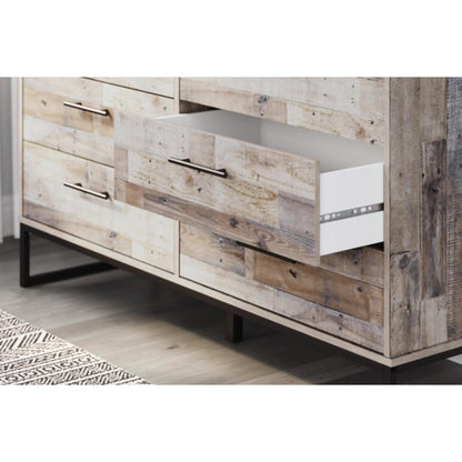 Neilsville Six Drawer Dresser -  Multi Gray / Whitewash