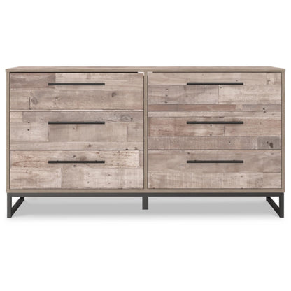 Neilsville Six Drawer Dresser -  Multi Gray / Whitewash