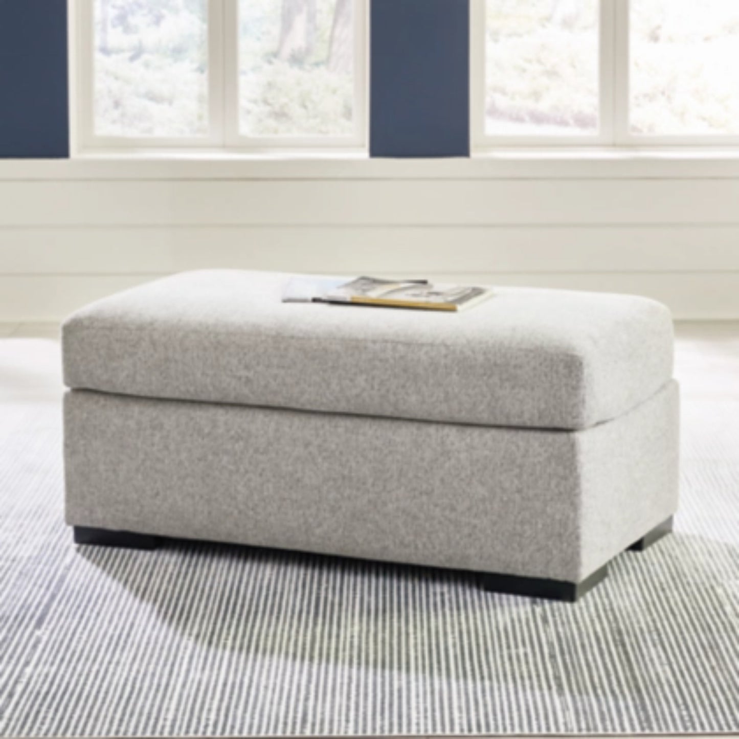 Evansley Ottoman - Pewter / Navy