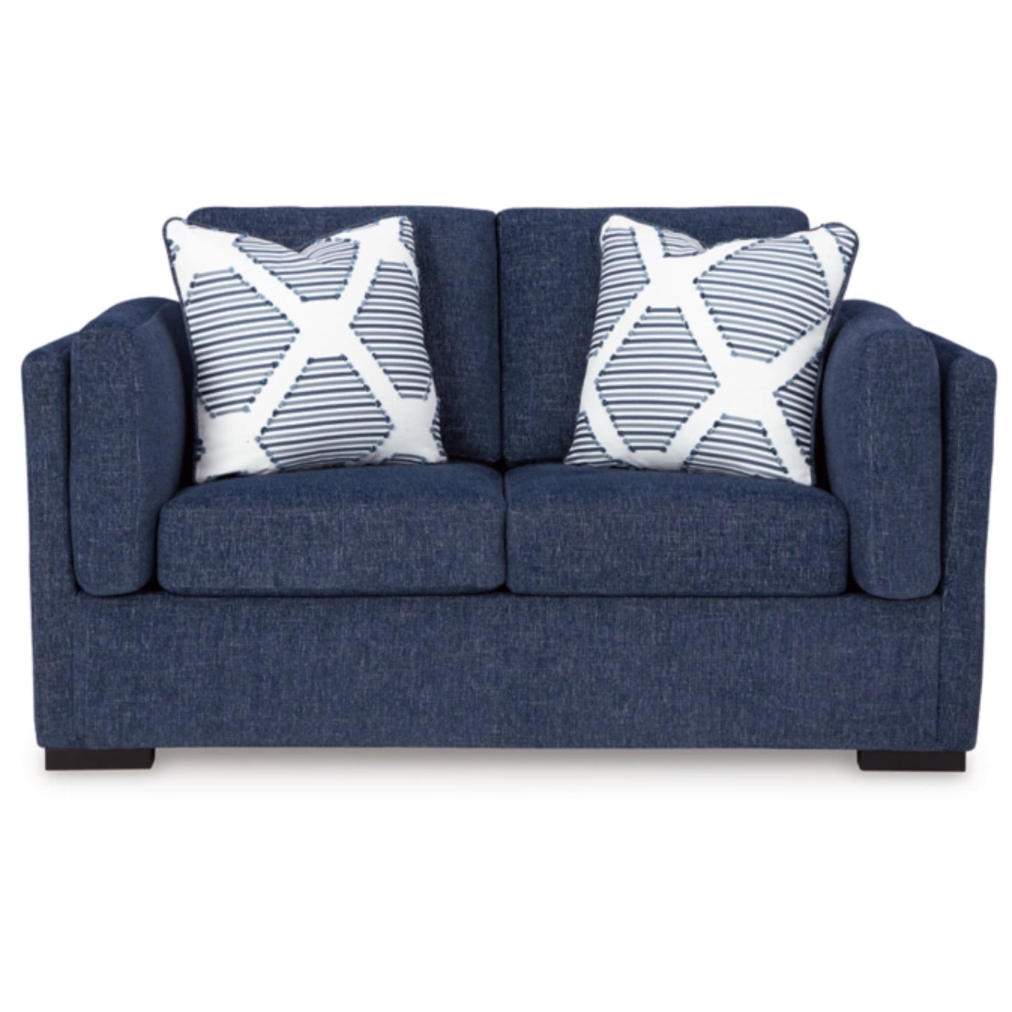Evansley Loveseat - Navy / Pewter