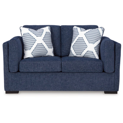 Evansley Loveseat - Navy / Pewter
