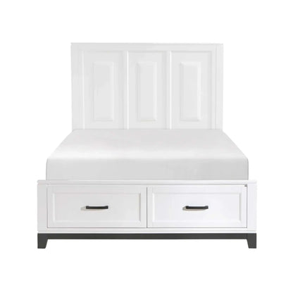Moonlight Queen 6pc Bedroom Set - 1450 - White / Grey
