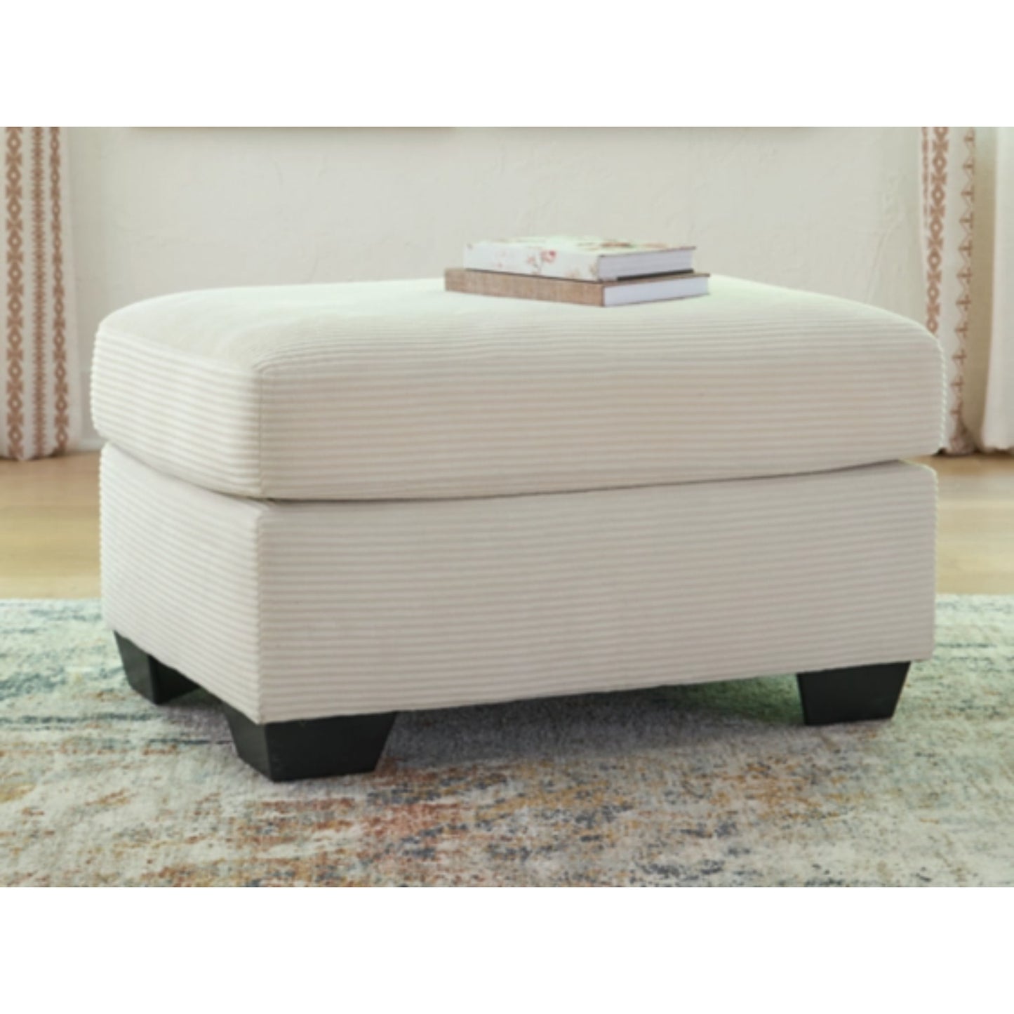 Greenbriar Ottoman - Ivory / Smoke