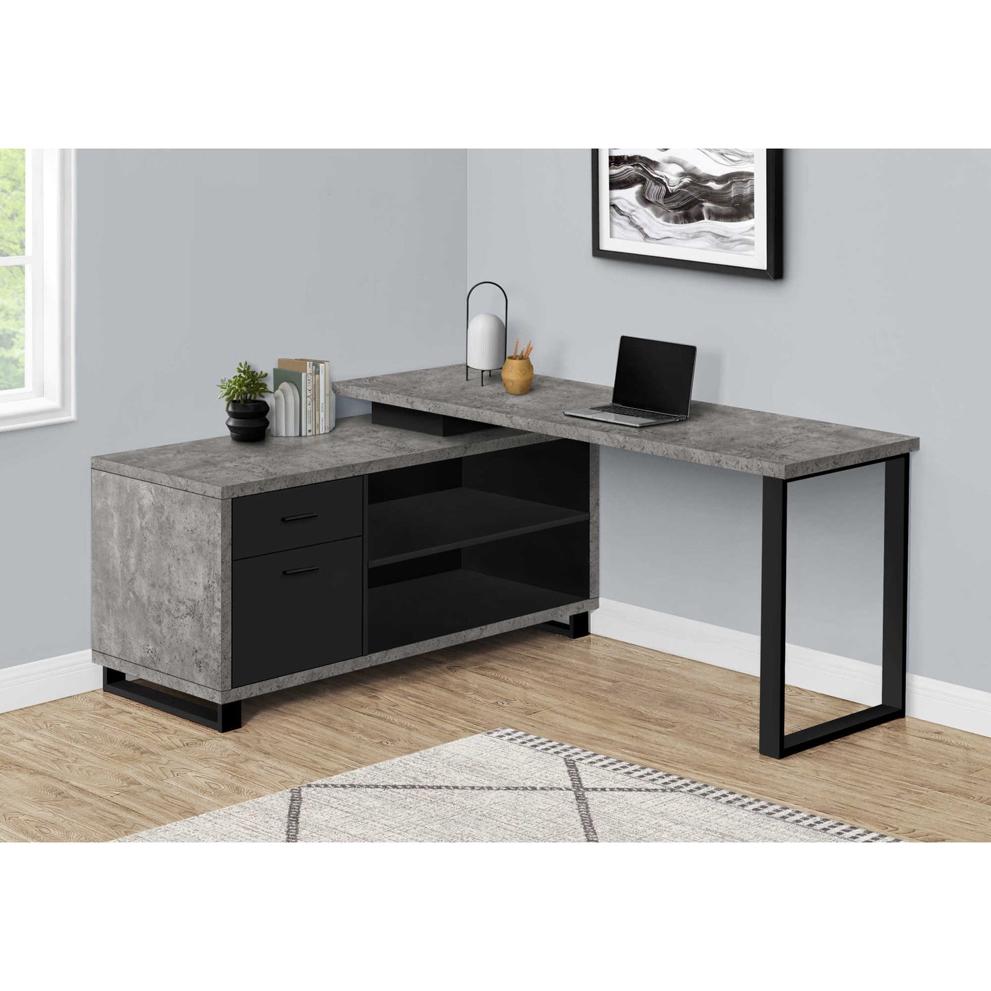 OFFICE DESK M7716 - Black / White / Cherry / Reclaimed / Grey / Modern Grey / Espresso