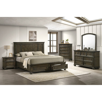 Victoria King 6pc Bedroom Set - B7079 -  Black / White / Antique White / Brown / Grey