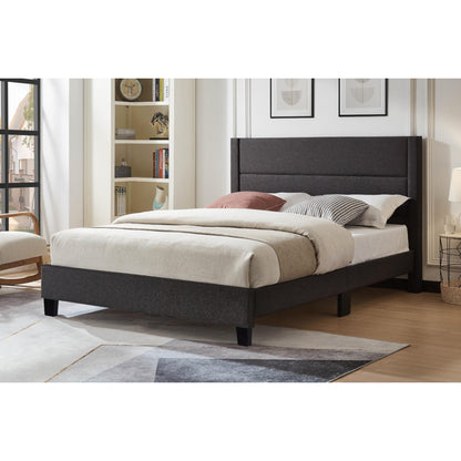 Full Hudson Platform Bed T 2175 - Grey Leather / Grey Linen / Black Leather / White Leather