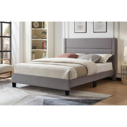 King Hudson Platform Bed T 2175 - Grey Leather / Grey Linen / Black Leather / White Leather