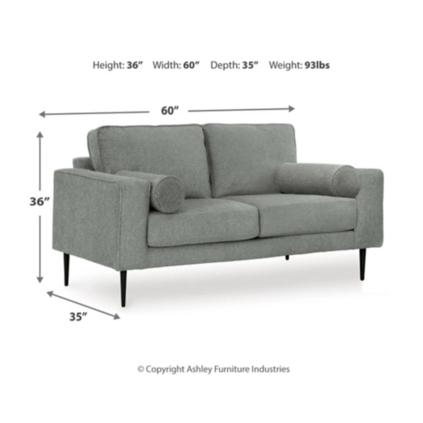 Hazela Loveseat - Charcoal / Sandstone