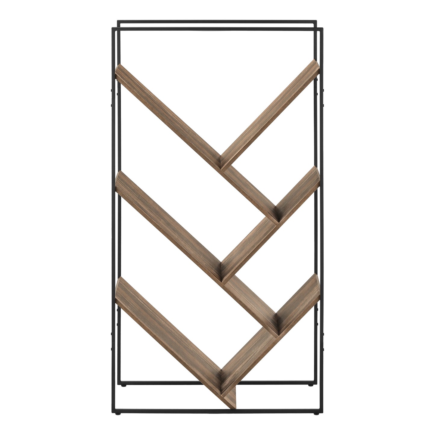 60" BOOKCASE M2202 - Brown Reclaimed / Dark Taupe / Grey