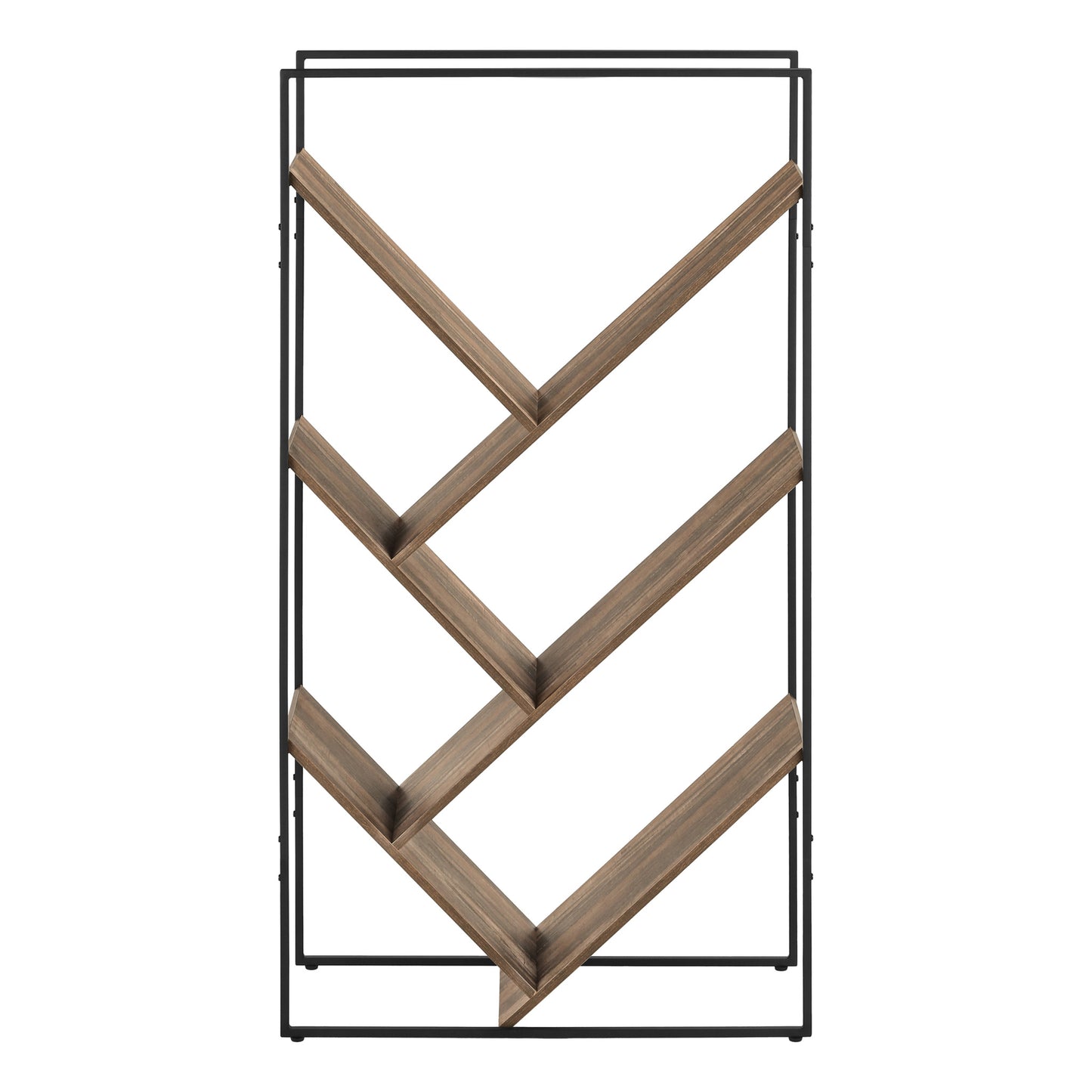 60" BOOKCASE M2202 - Brown Reclaimed / Dark Taupe / Grey