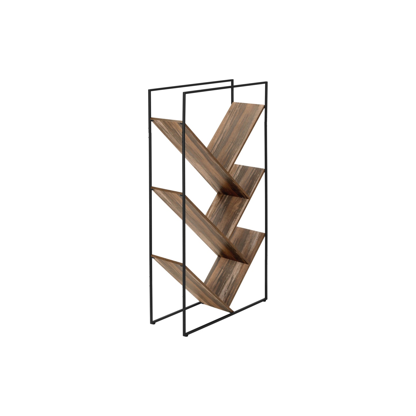 60" BOOKCASE M2202 - Brown Reclaimed / Dark Taupe / Grey