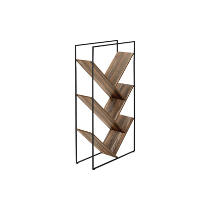 60" BOOKCASE M2202 - Brown Reclaimed / Dark Taupe / Grey