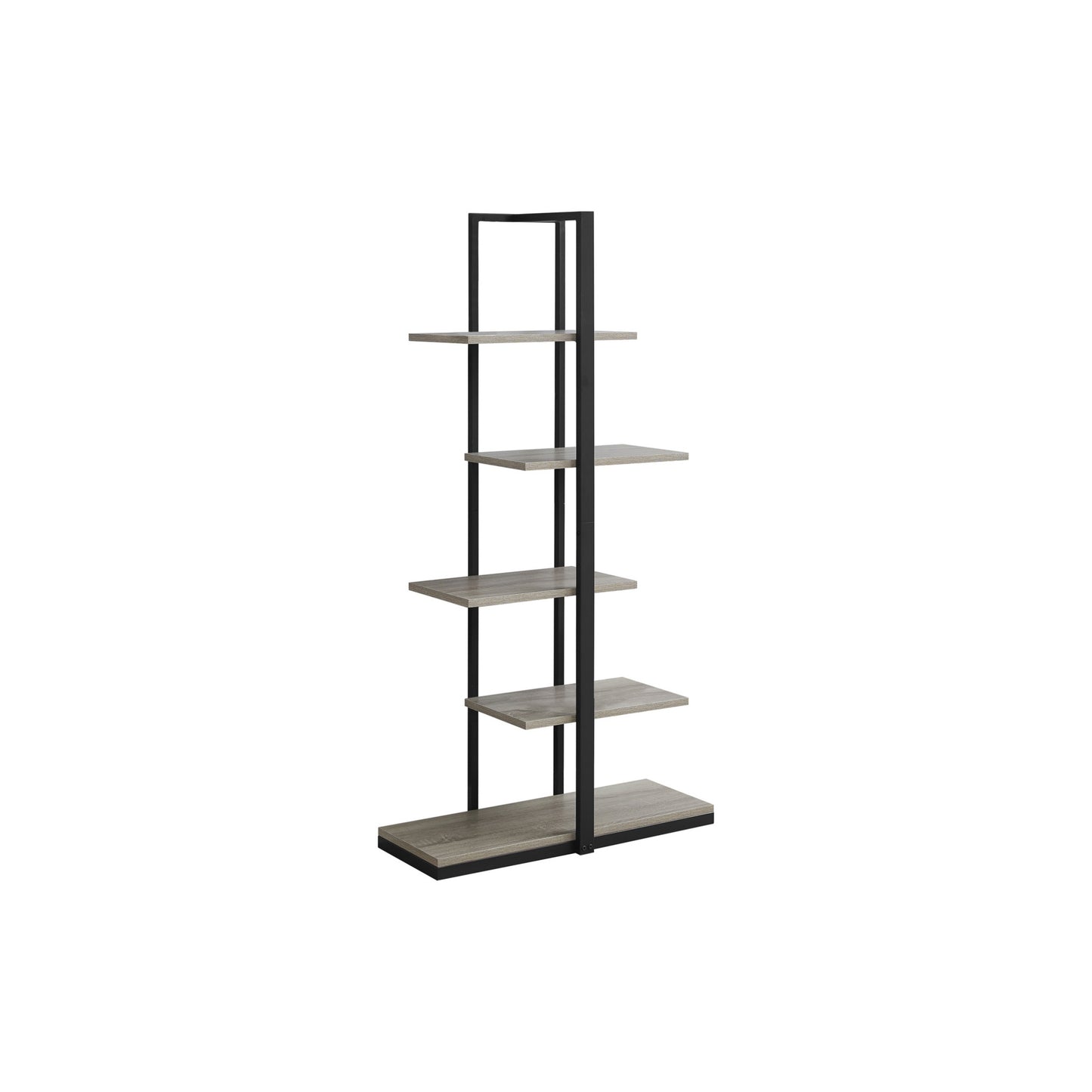 60" BOOKCASE M7232 - Dark Taupe / White
