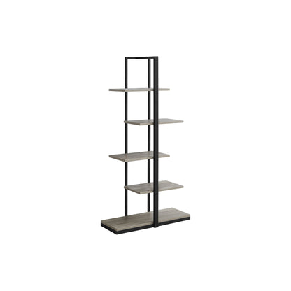 60" BOOKCASE M7232 - Dark Taupe / White