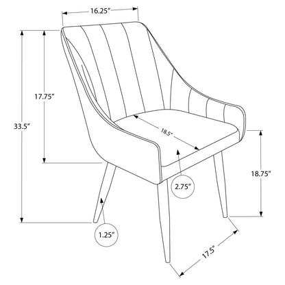 DINING CHAIR - 2PCS / 33"H  / CHROME