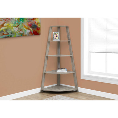 60" BOOKCASE M2425 - Dark Taupe / White