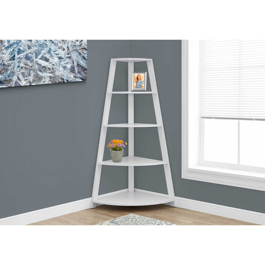 60" BOOKCASE M2425 - Dark Taupe / White