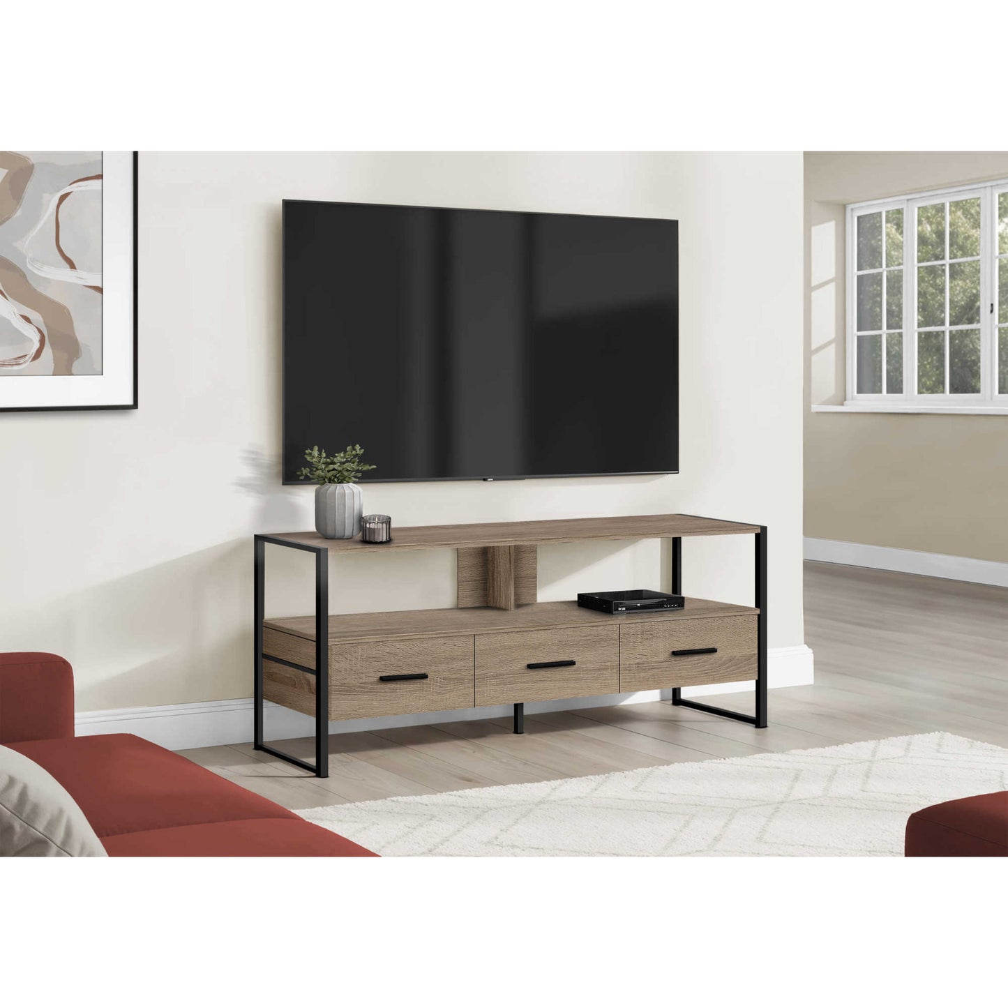 48'' TV STAND M2617 -  Grey / Black / Dark Taupe