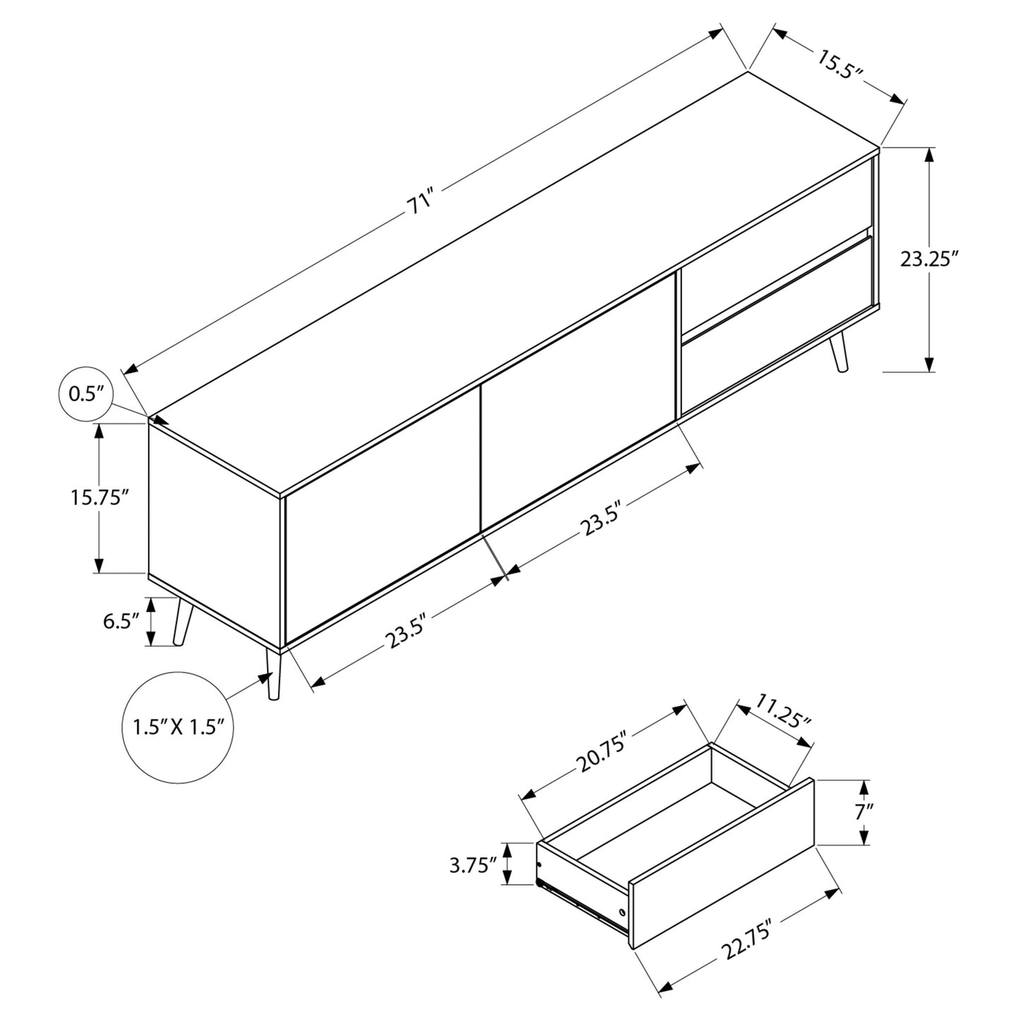 72'' TV STAND M2722