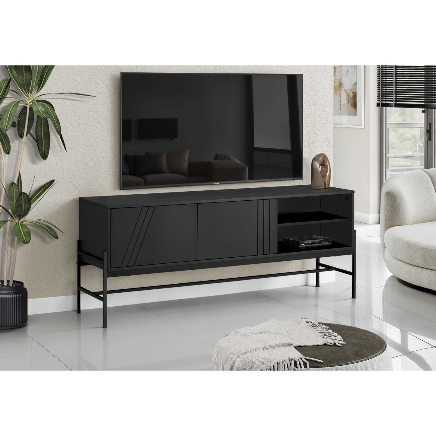 60'' TV STAND M2738 - Black / White / Grey