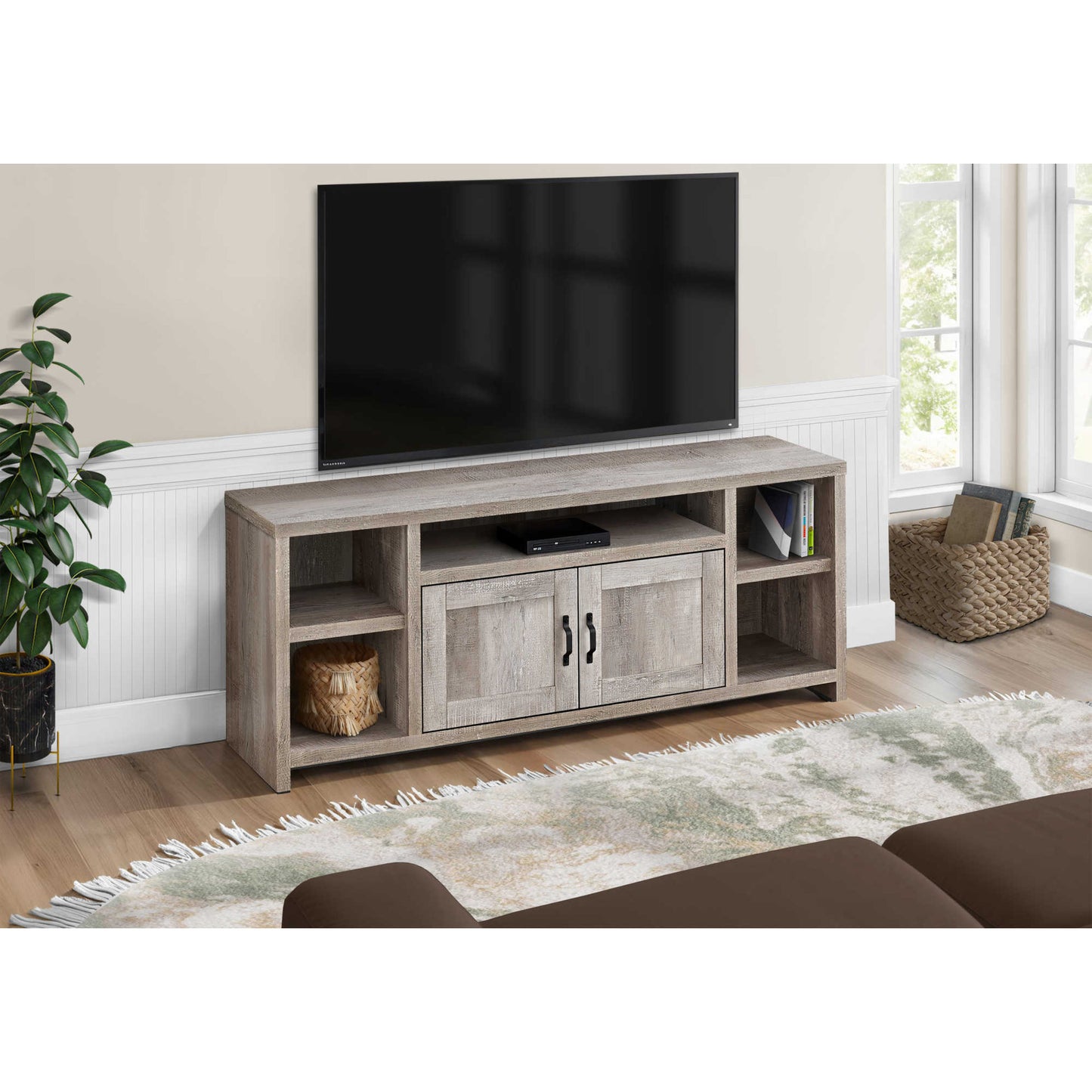 60'' TV STAND M2743 -  Taupe / Black