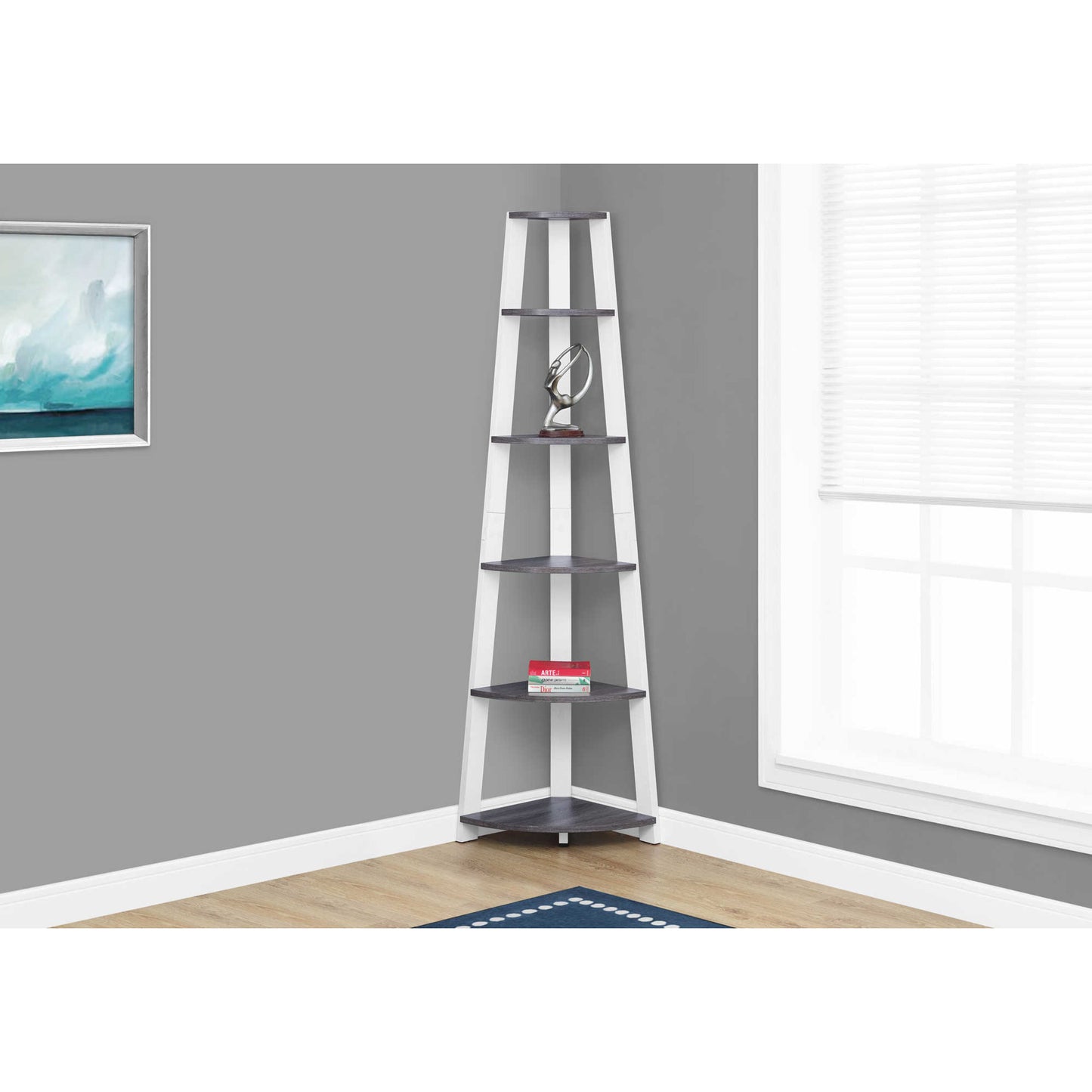 72" BOOKCASE M2751 - Dark Walnut / Brown Oak / Black / Grey / Espresso / Dark Taupe / White / Grey - White / Grey - Black