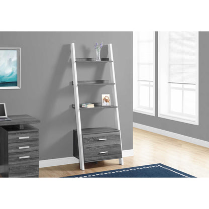 69" BOOKCASE M2562 -  Grey - White / Espresso / White