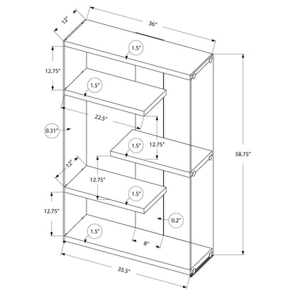 60" BOOKCASE M3290 - White