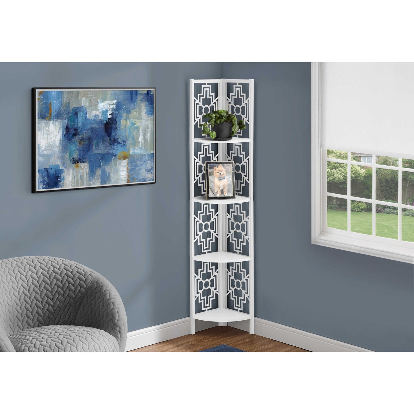 62" BOOKCASE M3623 - Espresso / White / Dark Taupe