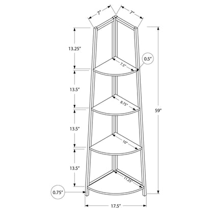 60" BOOKCASE M3665 - White