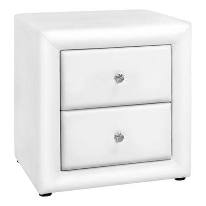 BEDROOM NIGHTSTAND - 21"H / White/Brown/Grey/Black LEATHER-LOOK