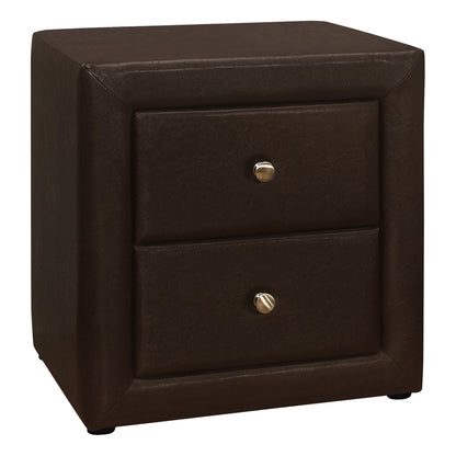 BEDROOM NIGHTSTAND - 21"H / White/Brown/Grey/Black LEATHER-LOOK