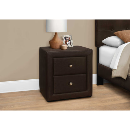 BEDROOM NIGHTSTAND - 21"H / White/Brown/Grey/Black LEATHER-LOOK