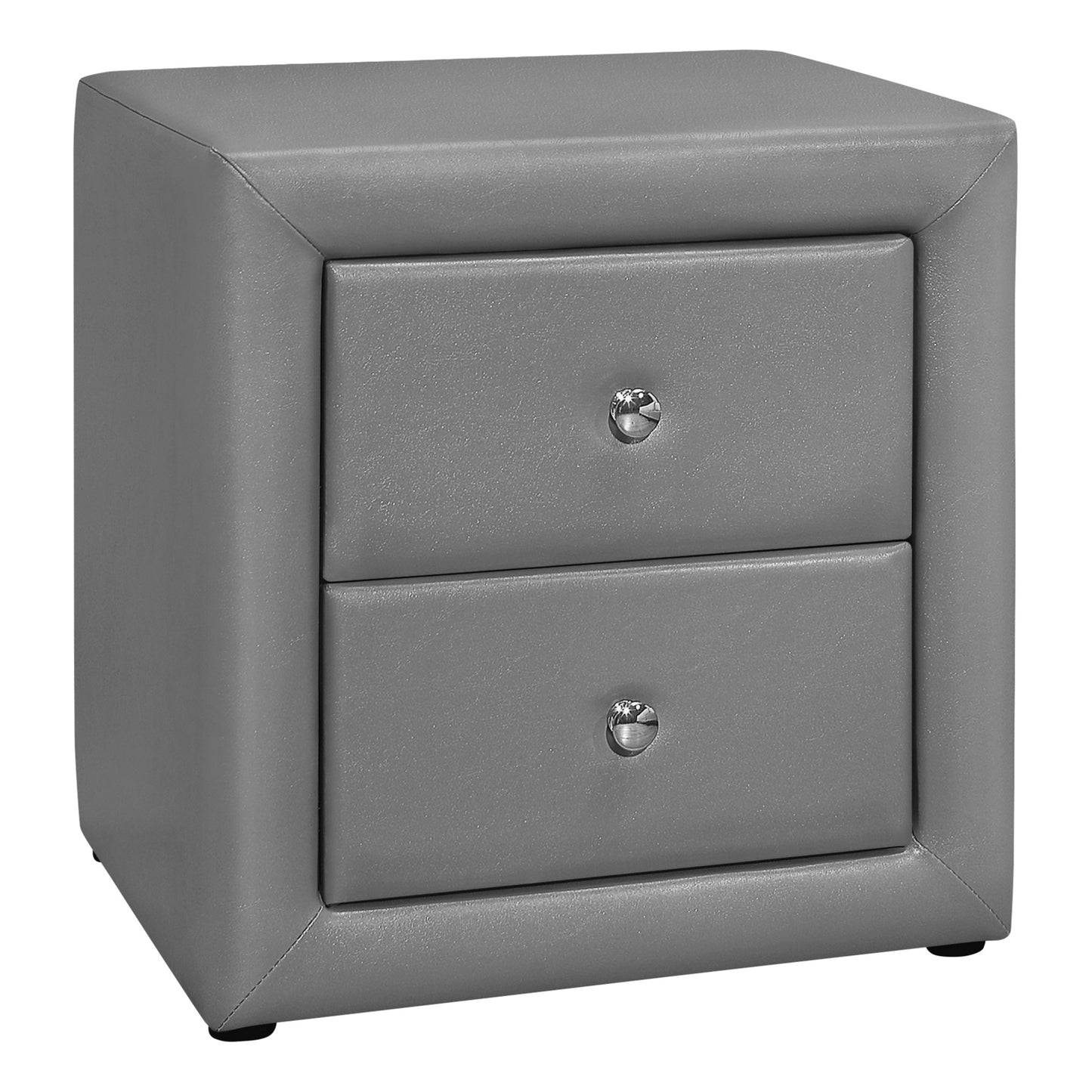 BEDROOM NIGHTSTAND - 21"H / White/Brown/Grey/Black LEATHER-LOOK