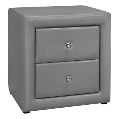 BEDROOM NIGHTSTAND - 21"H / White/Brown/Grey/Black LEATHER-LOOK