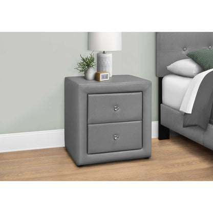 BEDROOM NIGHTSTAND - 21"H / White/Brown/Grey/Black LEATHER-LOOK